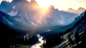 जब पहाड़ो के किनारे सूर्योदय होता है