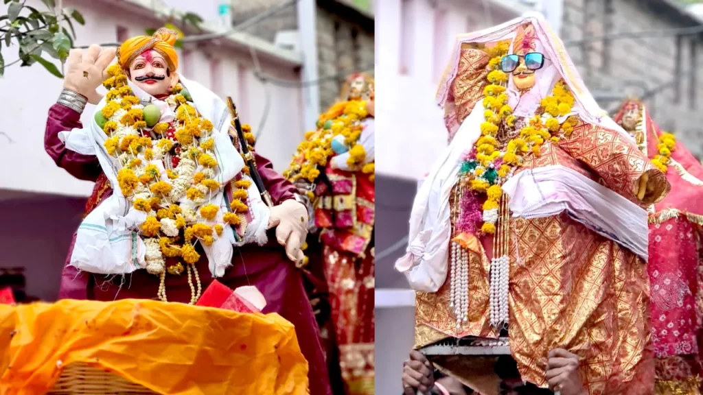 गणगौर माता की मूर्तियाँ और रथ कहाँ मिलते हैं?