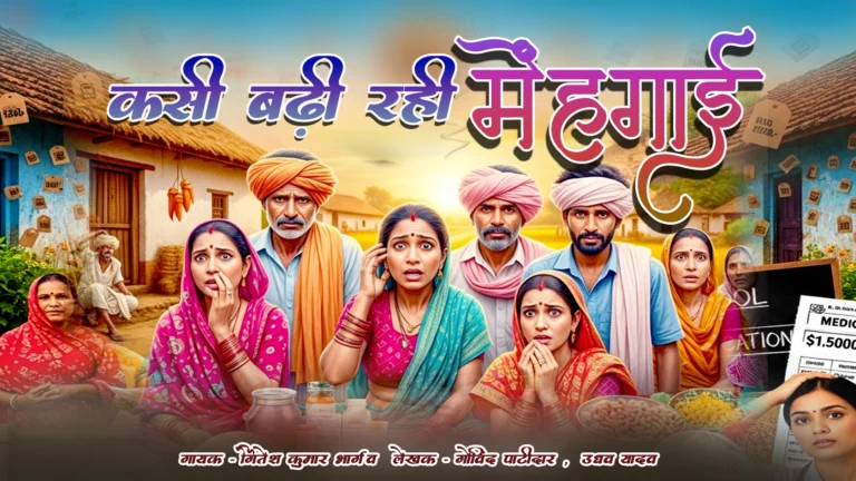 Kasi Badi Rahi Mehangai Re Ram Nimadi folk song lyrics feature image showing inflation impact