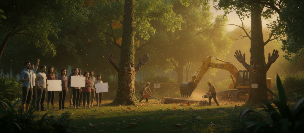 मैं जंगल का पेड़ भला | पर्यावरण संरक्षण पर भावपूर्ण कविता