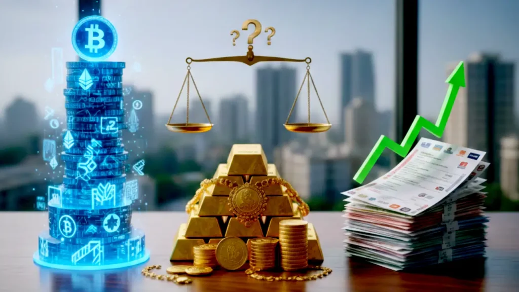 क्रिप्टो vs गोल्ड vs शेयर बाजार 2026 